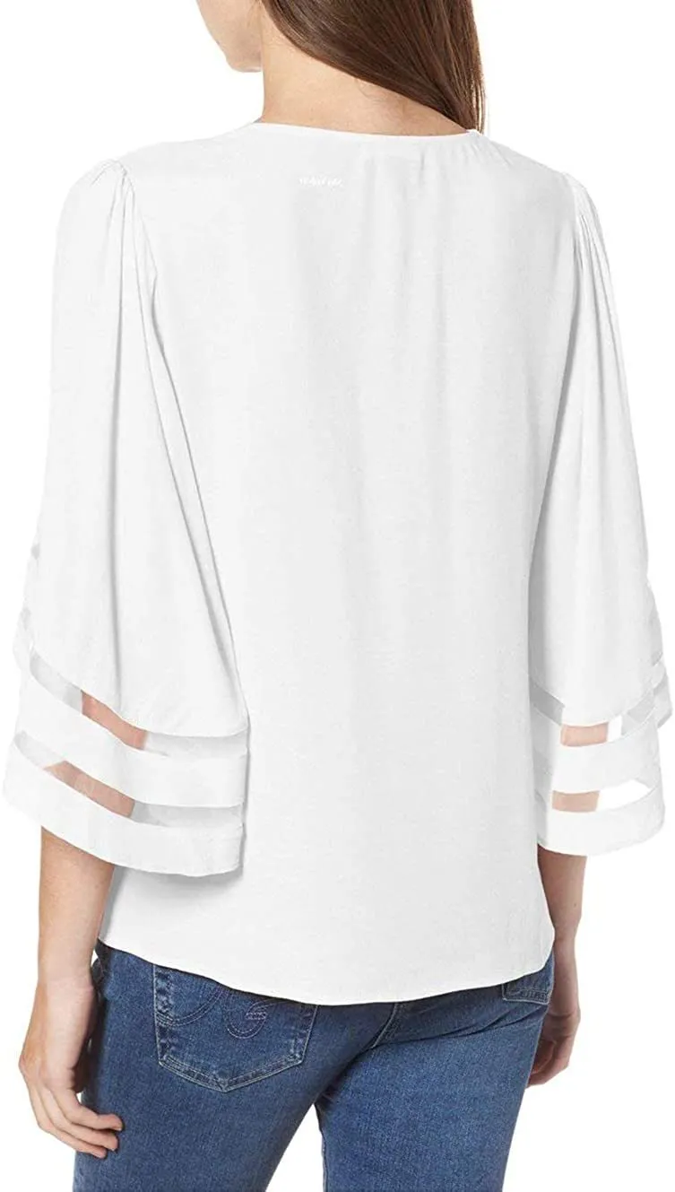 NXY Women's 3/4 Sleeve Button Down T Shirts Tops