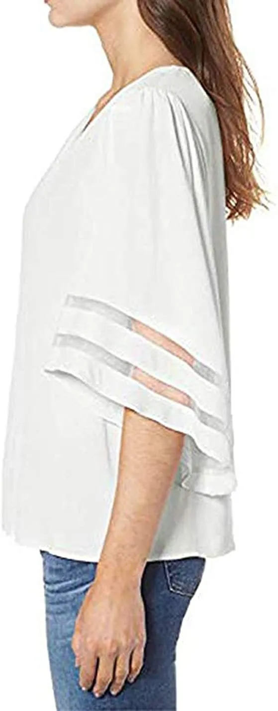 NXY Women's 3/4 Sleeve Button Down T Shirts Tops