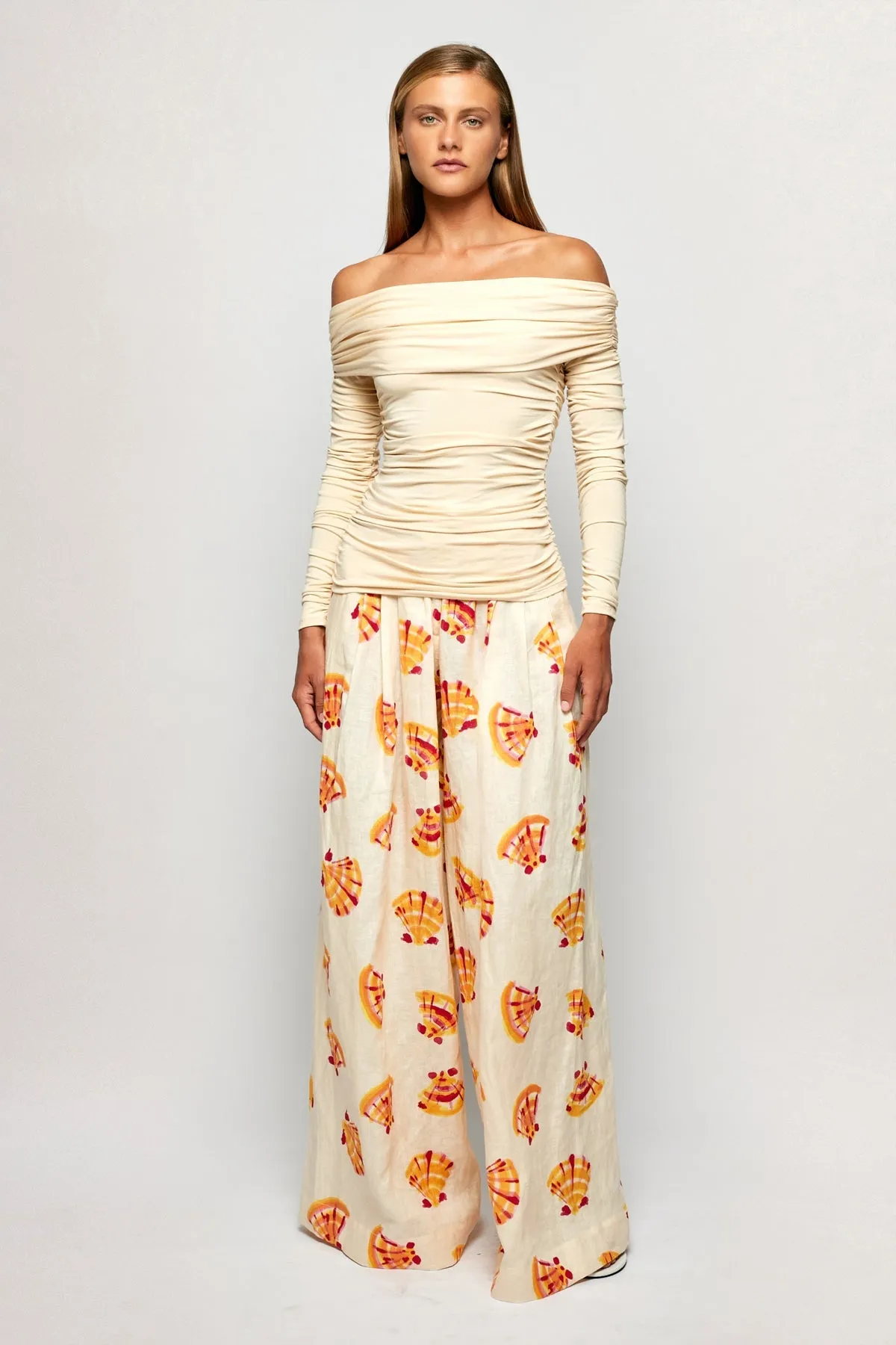 Off Shoulder Wrap Top | Draping Pant