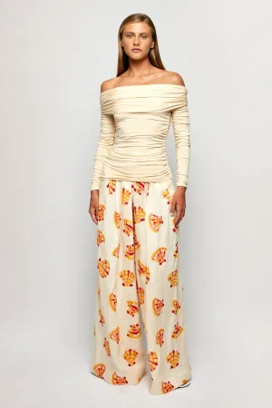 Off Shoulder Wrap Top | Draping Pant