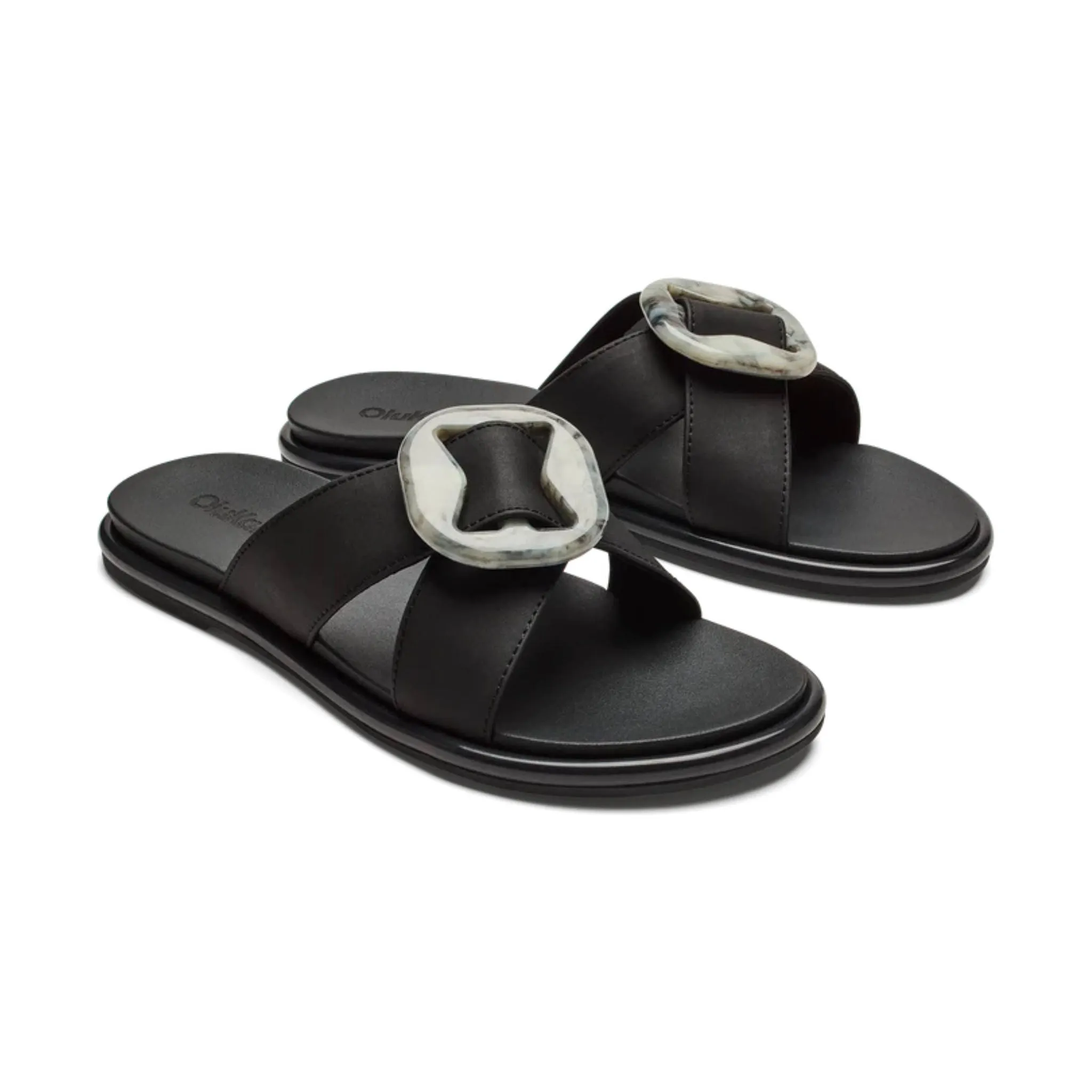 OluKai Women's La`i Slide Sandals - Lava Rock