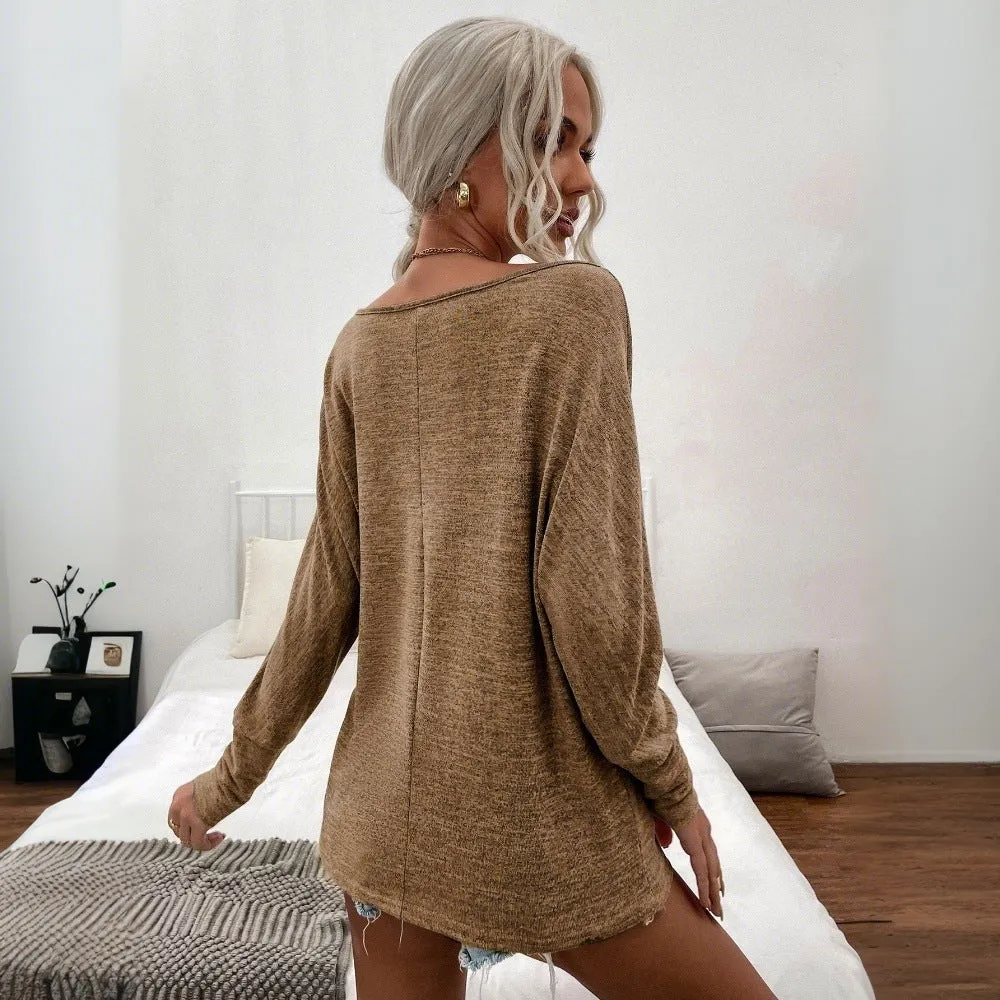 One Neck Loose Tops Wholesale Womens Clothing N3824110900024