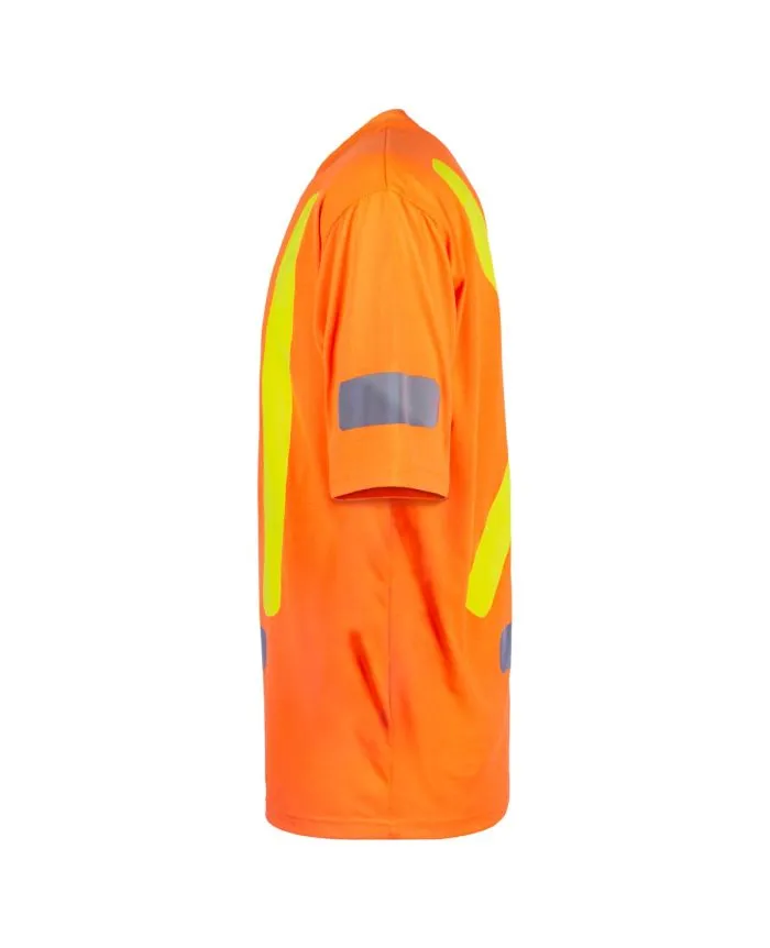 Orange 100% Cotton Hi-Vis Short Sleeve Shirt by TERRA Workwear - Style 116619