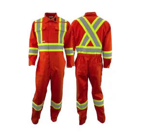 Orange Atlas Guardian® FR/AR 4 Inch Striping Coveralls - By Atlas Workwear Style 1074