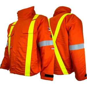Orange Atlas Guardian® FR/AR OHSA Hi Vis Bomber Jacket by Atlas Workwear - Style 2153OR