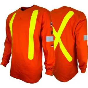Orange Atlas Guardian® FR/AR OHSA Hi Vis Henley by Atlas Workwear - Style 503OR