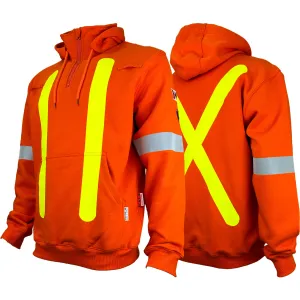 Orange Atlas Guardian® FR/AR OHSA Hi Vis Pull-Over Hoodie by Atlas Workwear - Style 501OR