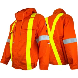 Orange Atlas Guardian® FR/AR OHSA Hi Vis Spring Utility Jacket by Atlas Workwear - Style 5242OR