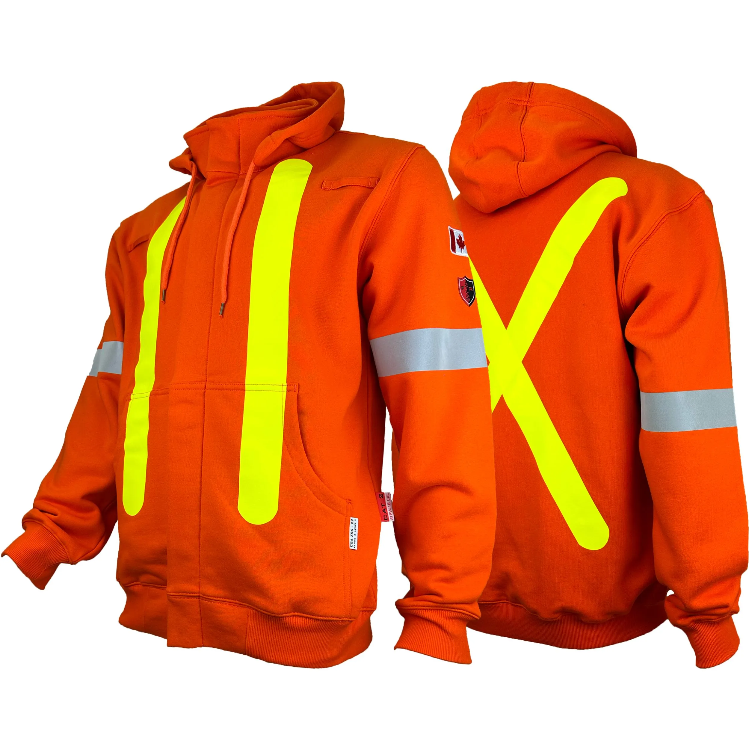 Orange Atlas Guardian® FR/AR OHSA Hi Vis Zip-up Hoodie by Atlas Workwear - Style 502OR