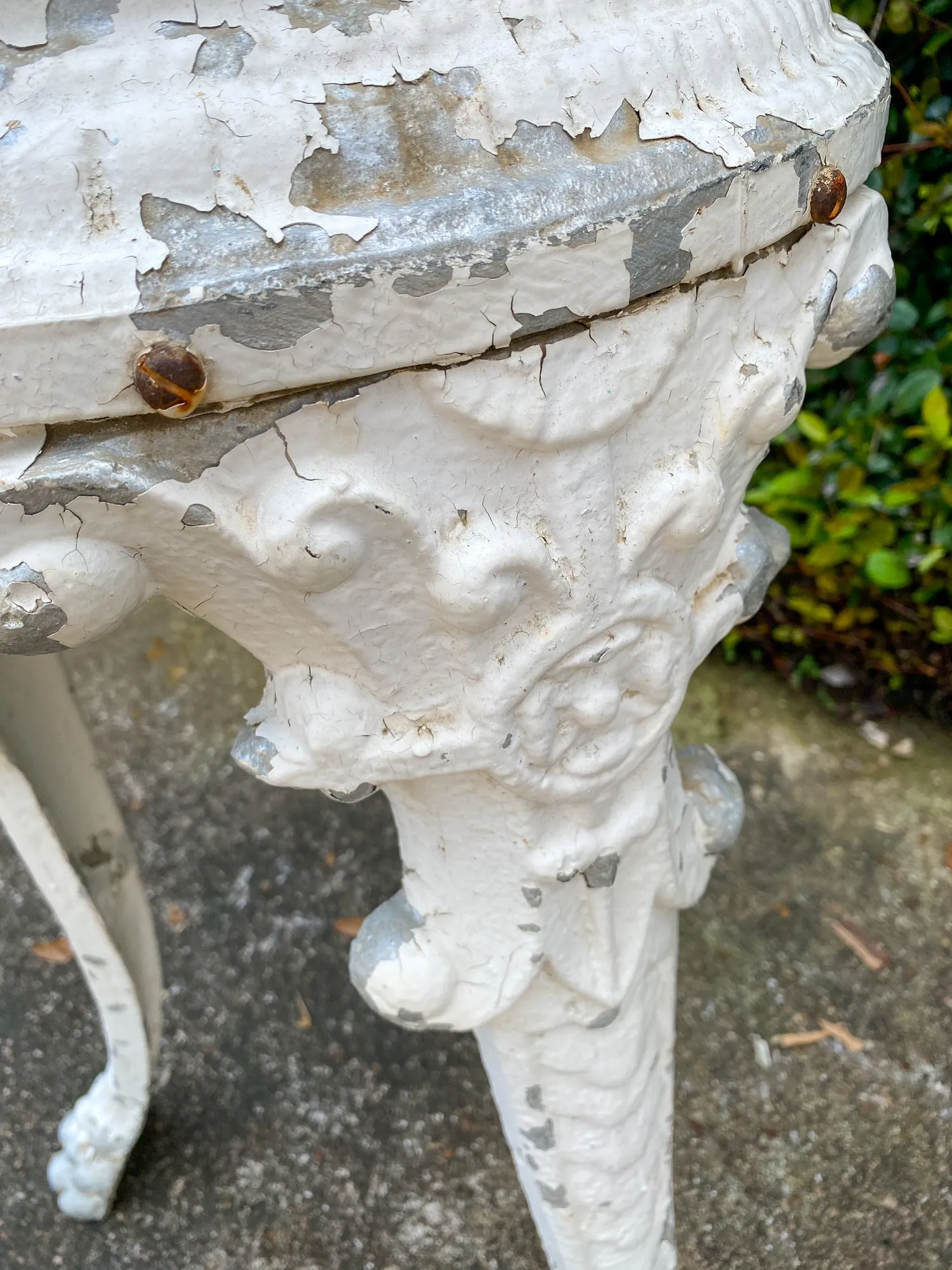 Pair of 1920s French Painted Zinc Pedestal Tables