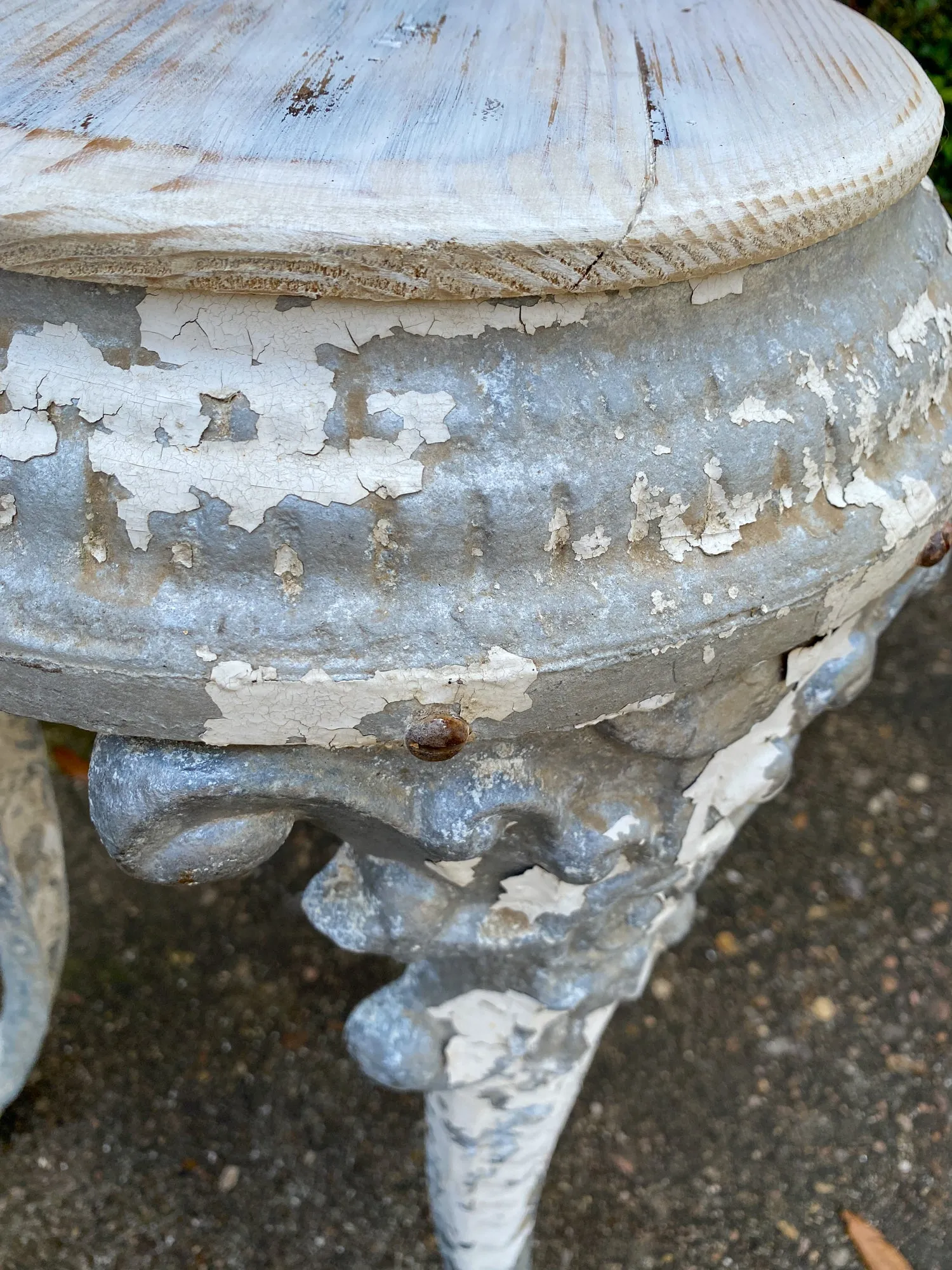 Pair of 1920s French Painted Zinc Pedestal Tables