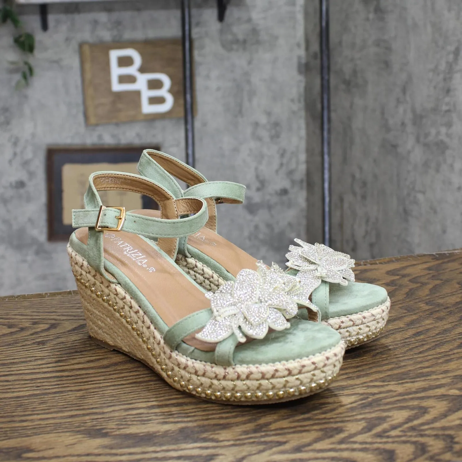 Patrizia Women's Sttropez Wedge Sandals Mint Green 8.5M (EUR 39)