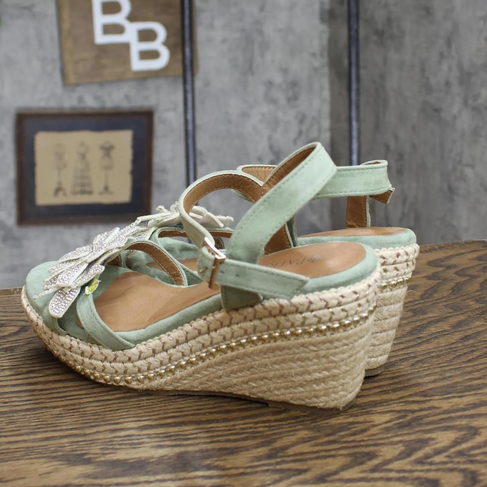 Patrizia Women's Sttropez Wedge Sandals Mint Green 8.5M (EUR 39)