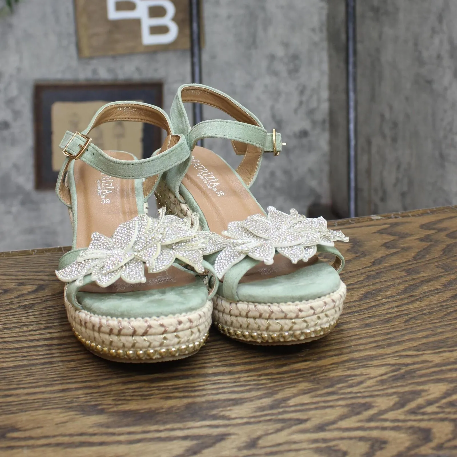 Patrizia Women's Sttropez Wedge Sandals Mint Green 8.5M (EUR 39)