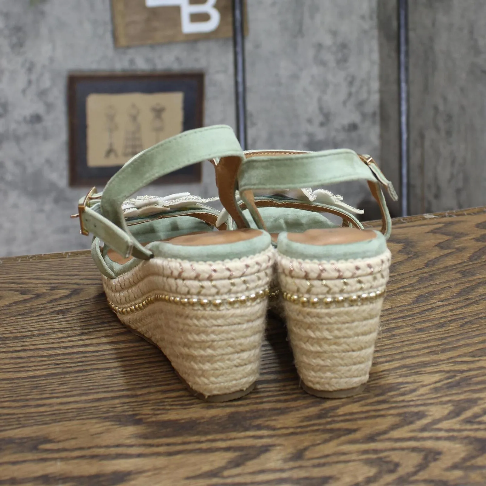 Patrizia Women's Sttropez Wedge Sandals Mint Green 8.5M (EUR 39)