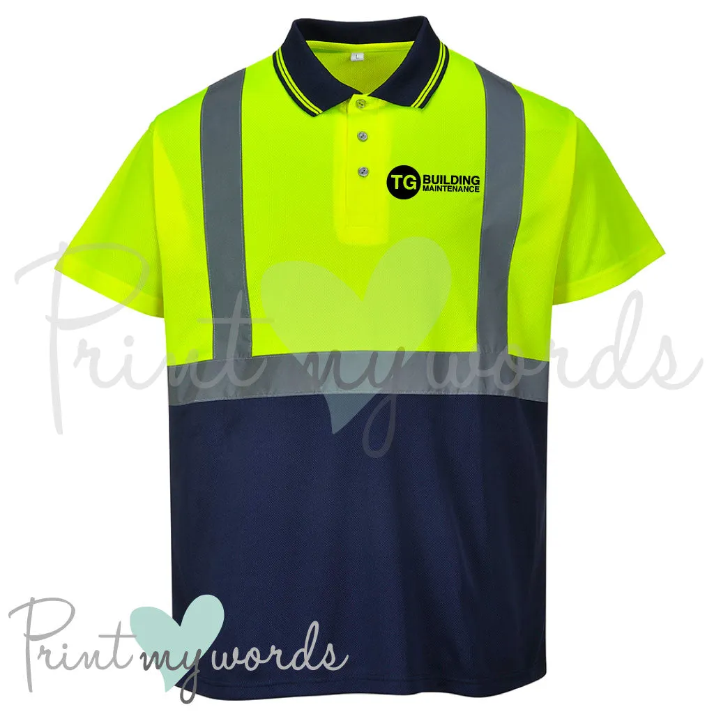 Personalised Hi Vis Workwear Two Tone Polo Shirt