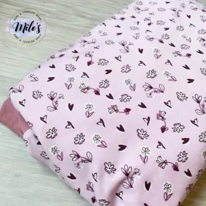 Pink Flowers & Hearts Hoodie - Age 9