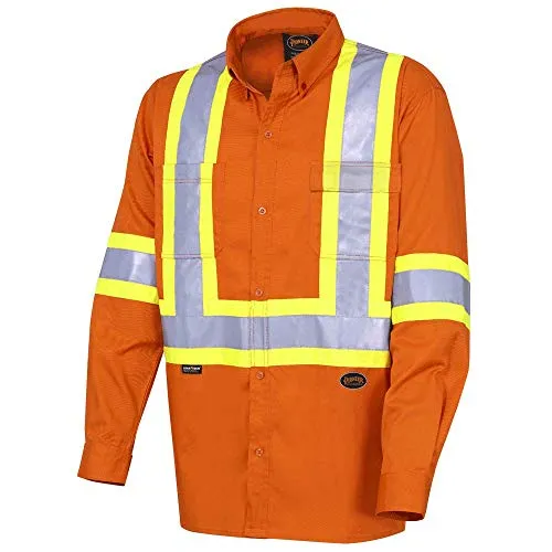 Pioneer CSA 100% Cotton Lightweight High Visibility Work Safety Shirt, Ultra-Cool