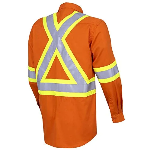 Pioneer CSA 100% Cotton Lightweight High Visibility Work Safety Shirt, Ultra-Cool