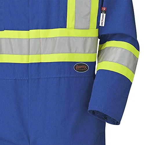 Pioneer CSA Action Back Flame Resistant ARC 2 Work Coverall, Hi Vis 100% Cotton, Elastic Waist