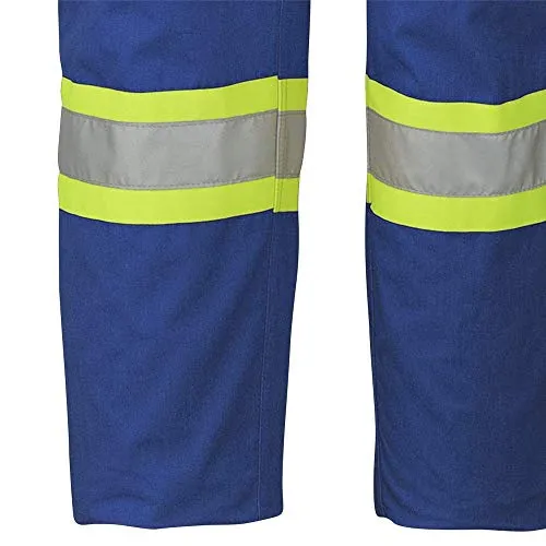 Pioneer CSA Action Back Flame Resistant ARC 2 Work Coverall, Hi Vis 100% Cotton, Elastic Waist