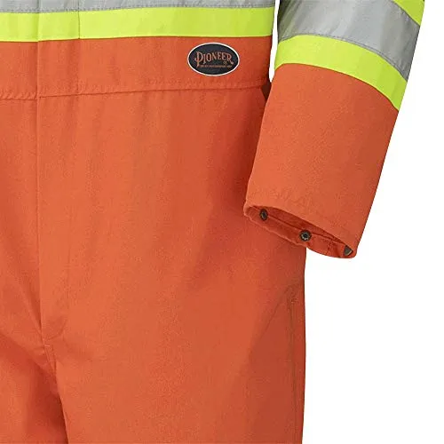 Pioneer CSA Action Back Flame Resistant ARC 2 Work Coverall, Hi Vis 100% Cotton, Elastic Waist
