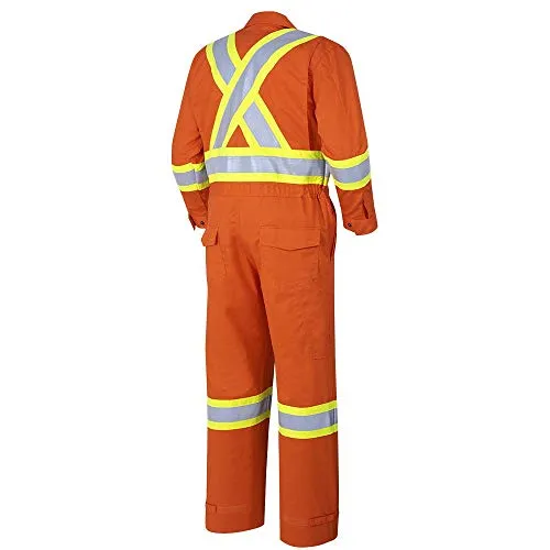 Pioneer CSA UL ARC 2 Lightweight Flame Resistant Work Coverall, Hi Vis Premium Cotton Nylon, Action Back