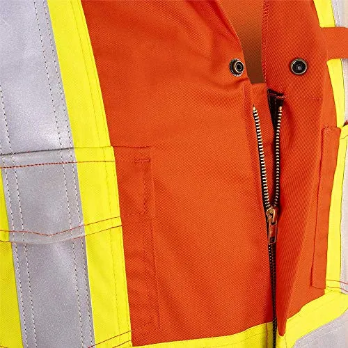 Pioneer CSA UL ARC 2 Lightweight Flame Resistant Work Coverall, Hi Vis Premium Cotton Nylon, Action Back