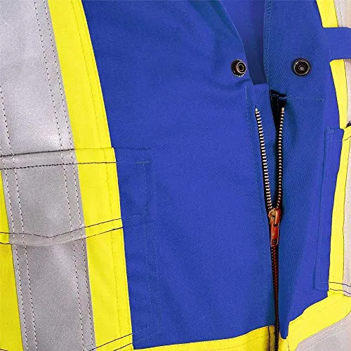 Pioneer Easy Boot Access CSA UL ARC 2 Flame Resistant Work Coverall, Lightweight Hi Vis Premium Cotton Nylon