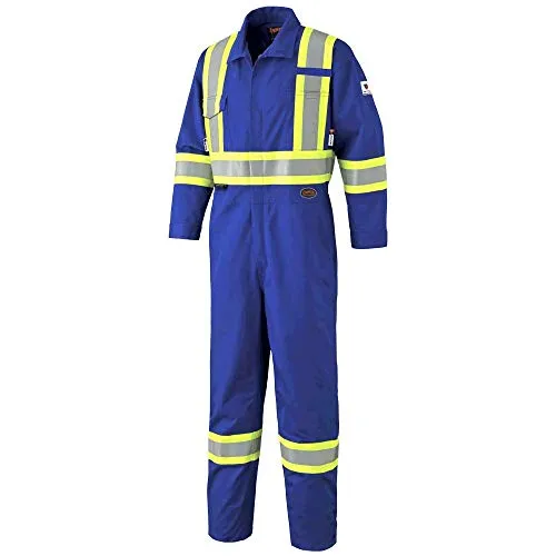 Pioneer Easy Boot Access CSA UL ARC 2 Flame Resistant Work Coverall, Lightweight Hi Vis Premium Cotton Nylon