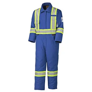 Pioneer Winter CSA Flame Resistant Hi Vis Insulated Work Coverall, Easy Boot Access & Action Back