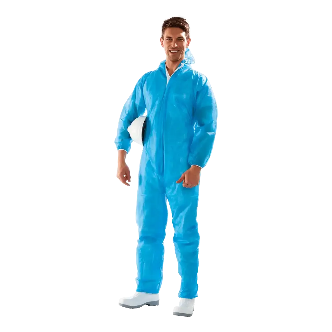 POLIFILM COVERALL - Breathable - Elastic Wrists-Ankles - Central Zipper Closure
