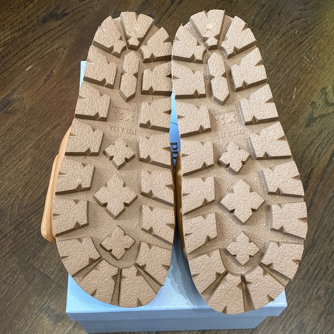 Prada Leather Caramel Puff Slide