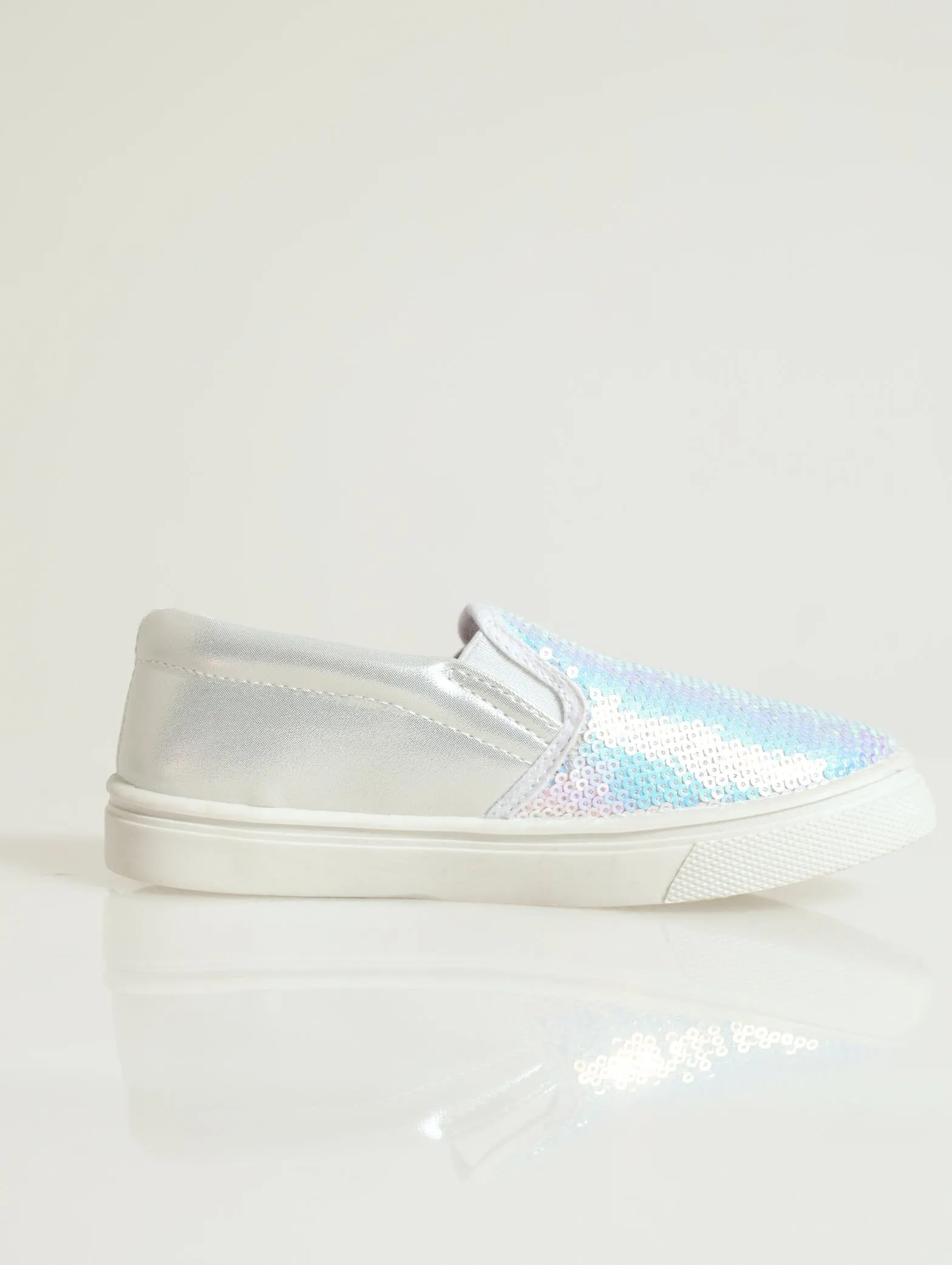 Pre-Girls Sequin Slip On Sneaker - White