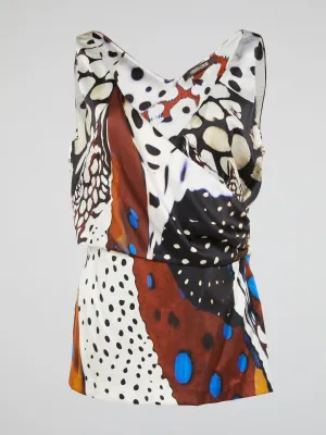 Printed Wrap Top