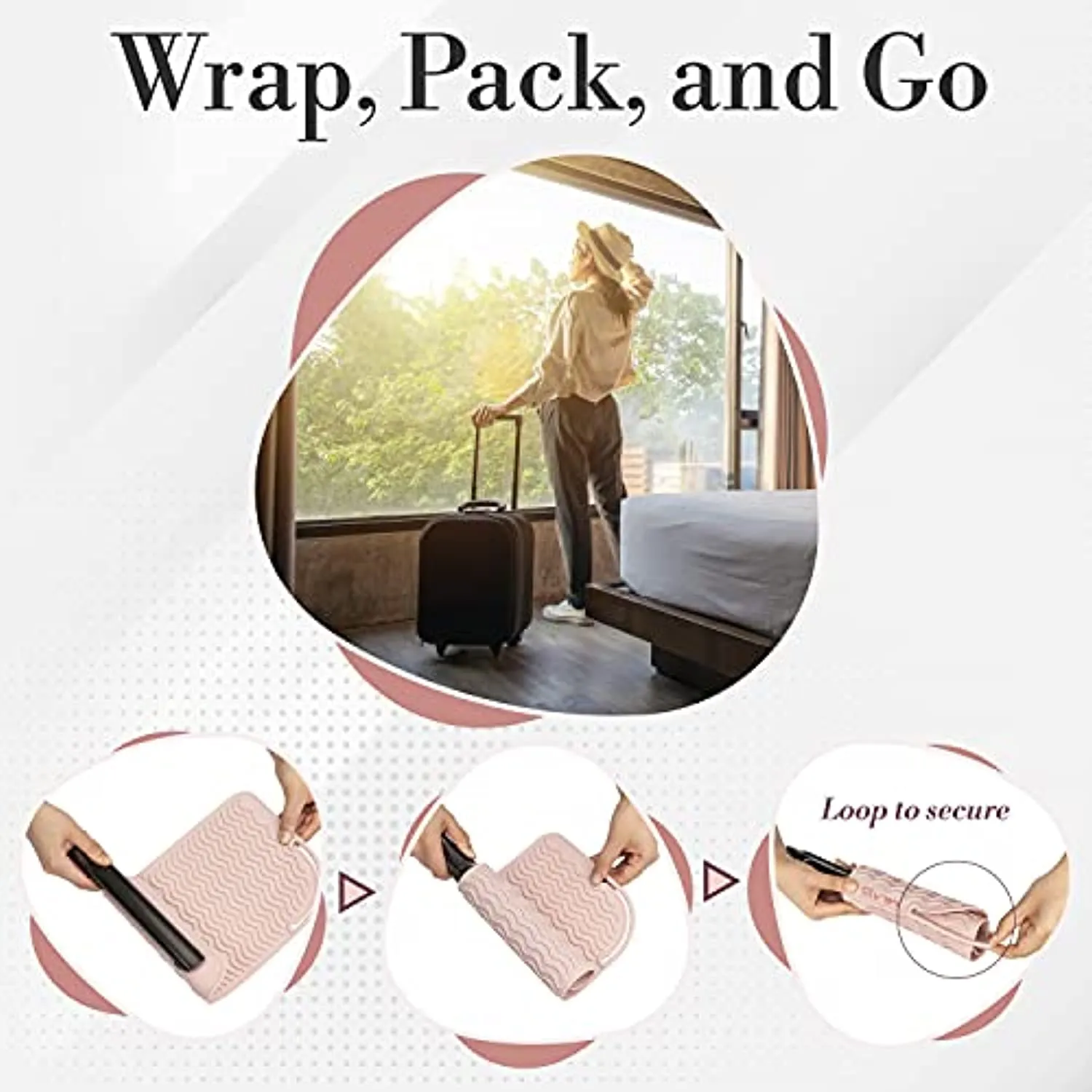 Professional Large Silicone Heat Resistant Styling Station Mat for All Hair Irons, Curling Iron, Straightener Pad, Iron Flat Hair, Hair Tools Appliances Hair Dryer Salon Tools Hair Stylist - Rose Gold