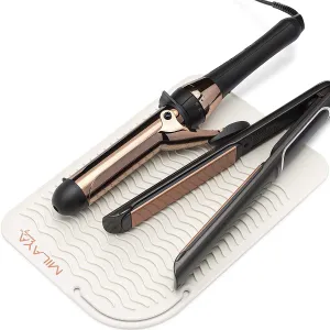 Professional Large Silicone Heat Resistant Styling Station Mat for All Hair Irons, Curling Iron, Straightener Pad, Iron Flat Hair, Hair Tools Appliances Hair Dryer Salon Tools Hair Stylist - Rose Gold