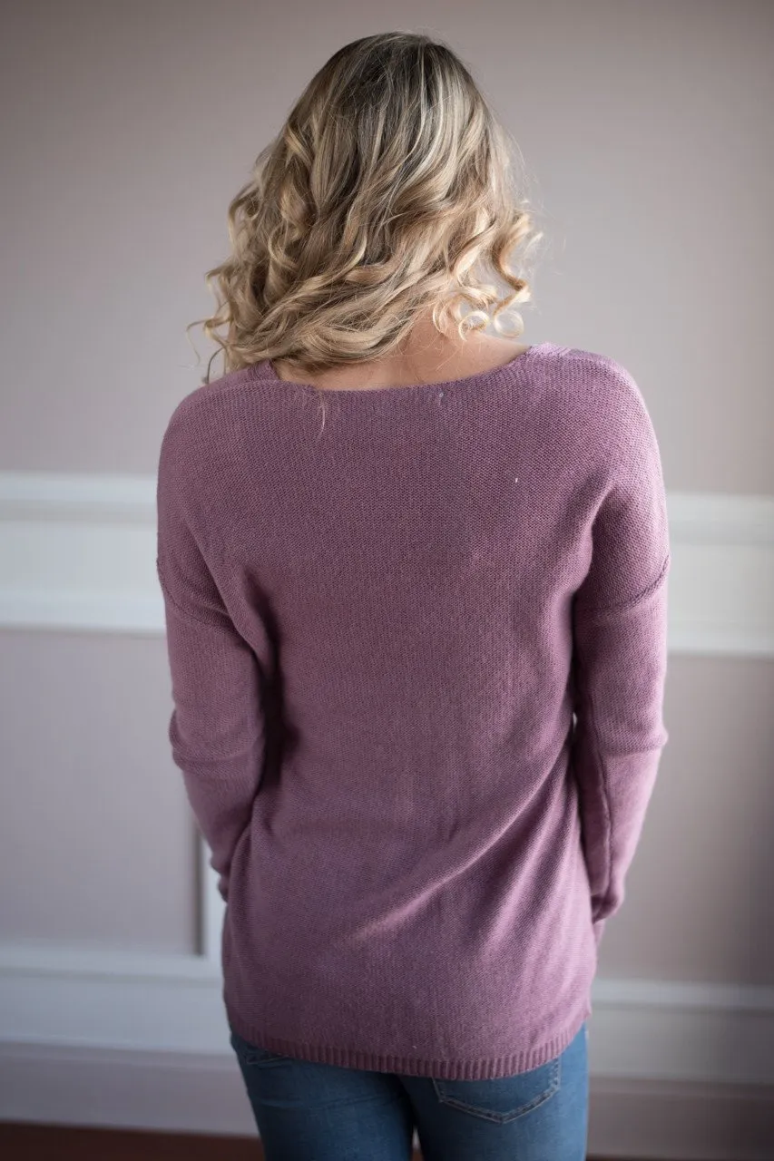 Purple Wrap Sweater