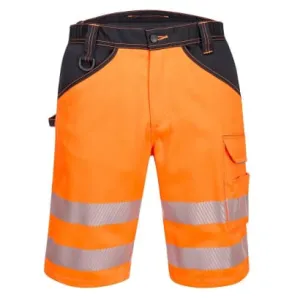 PW3 Hi Vis Men's work Shorts Elasticated Waist Class 1 Portwest -PW348