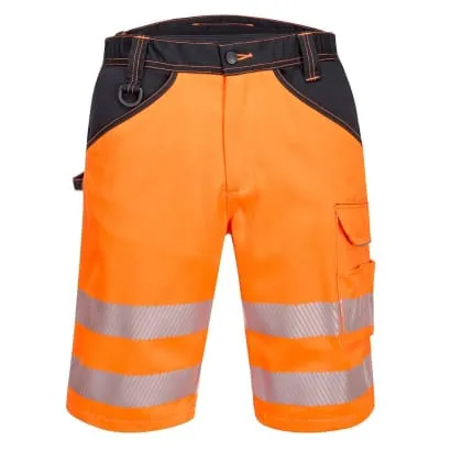 PW3 Hi Vis Men's work Shorts Elasticated Waist Class 1 Portwest -PW348
