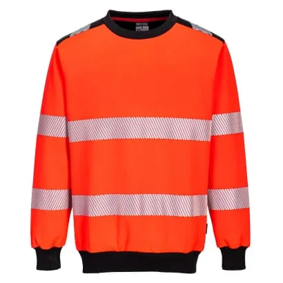 PW3 Segmented Hi Vis Crewneck Sweatshirt Ris 3279 Portwest PW379