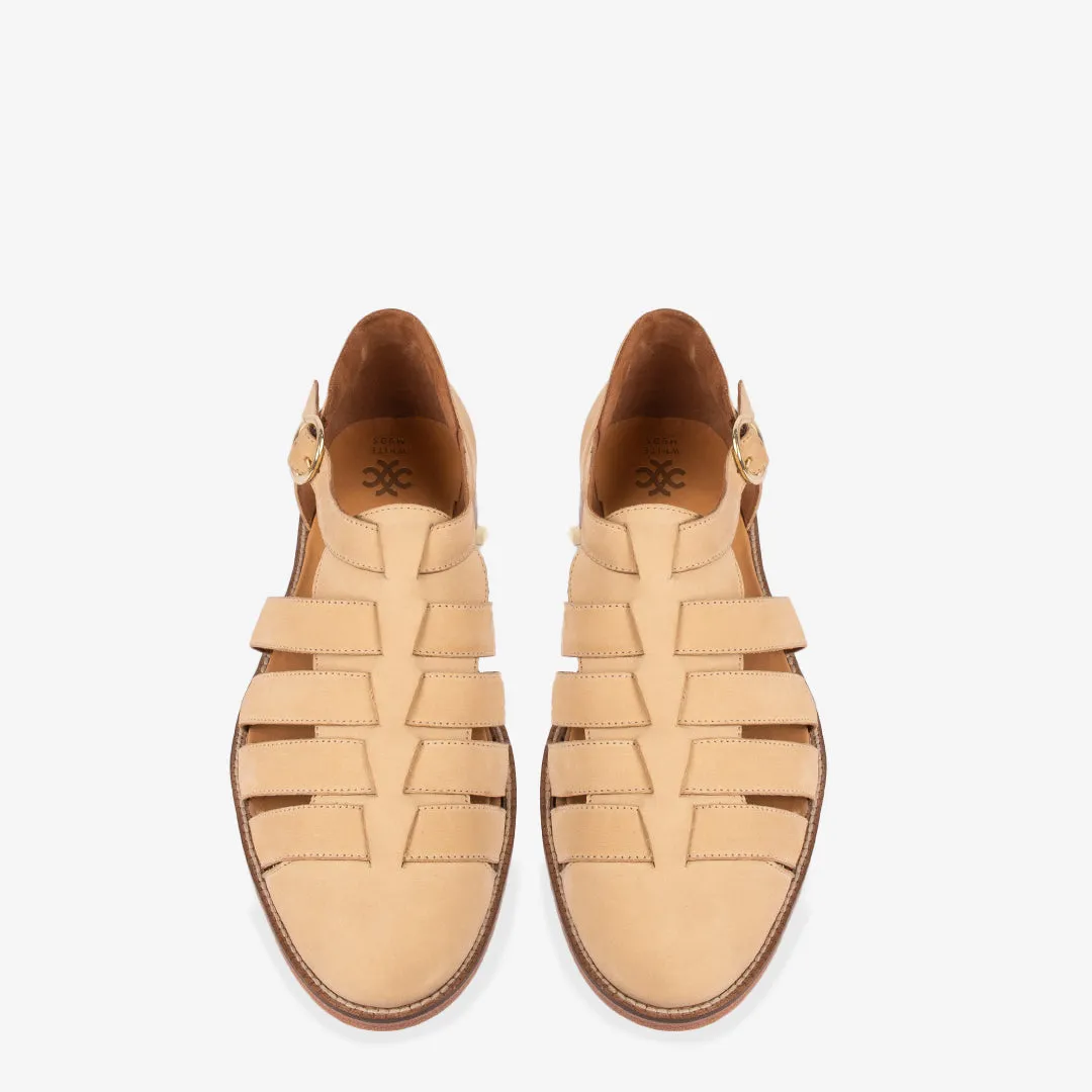 Qena Ivory Nubuck Sandals