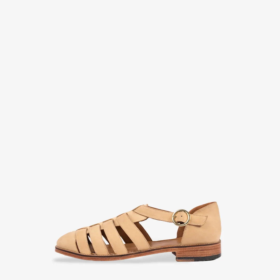 Qena Ivory Nubuck Sandals