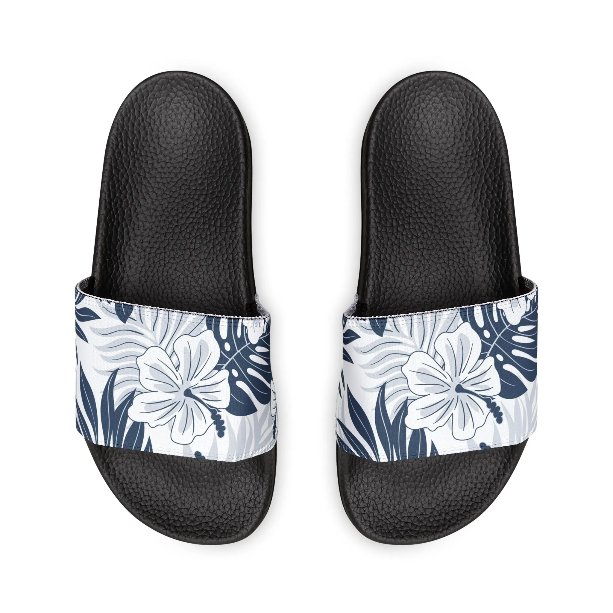 "Noir Tides: Aloha In Darkness" Men's Slide Sandals