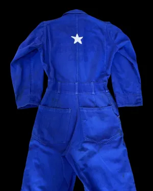 RARE ‘Barnie’( His   Hers ) Chainstiched 1930s/1940s Indigo Motorcycle Coveralls