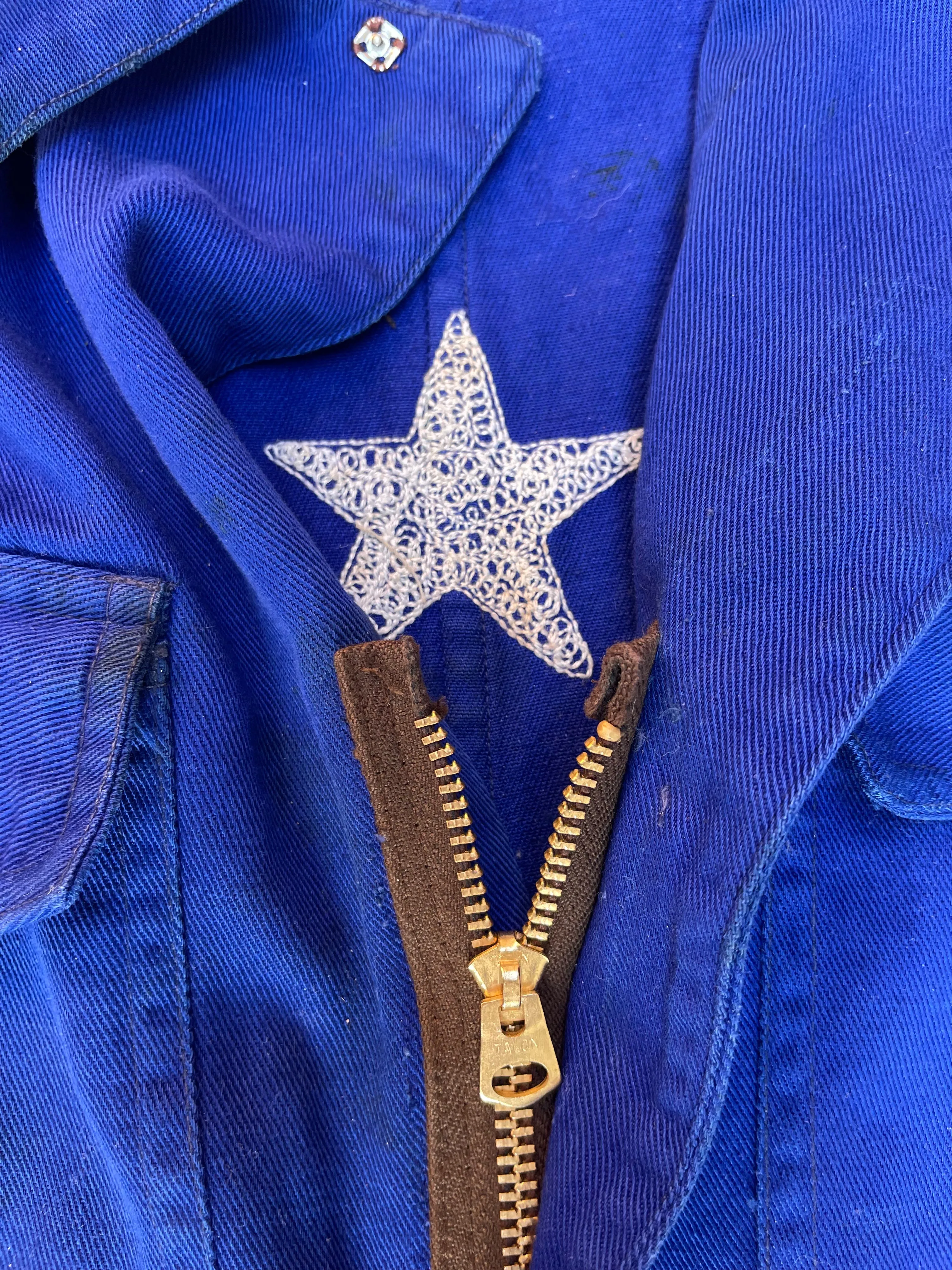 RARE ‘Barnie’( His   Hers ) Chainstiched 1930s/1940s Indigo Motorcycle Coveralls