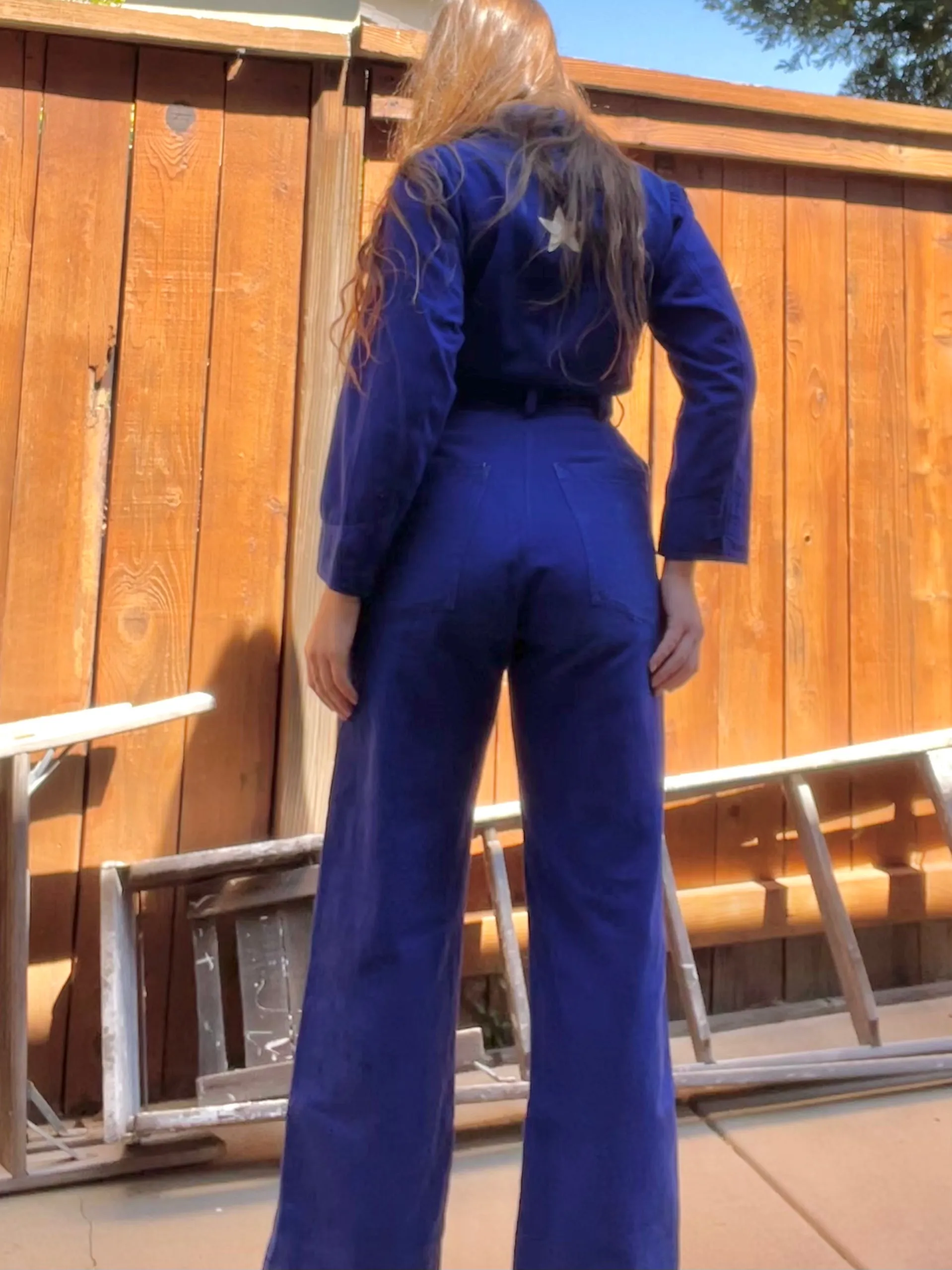 RARE ‘Barnie’( His   Hers ) Chainstiched 1930s/1940s Indigo Motorcycle Coveralls