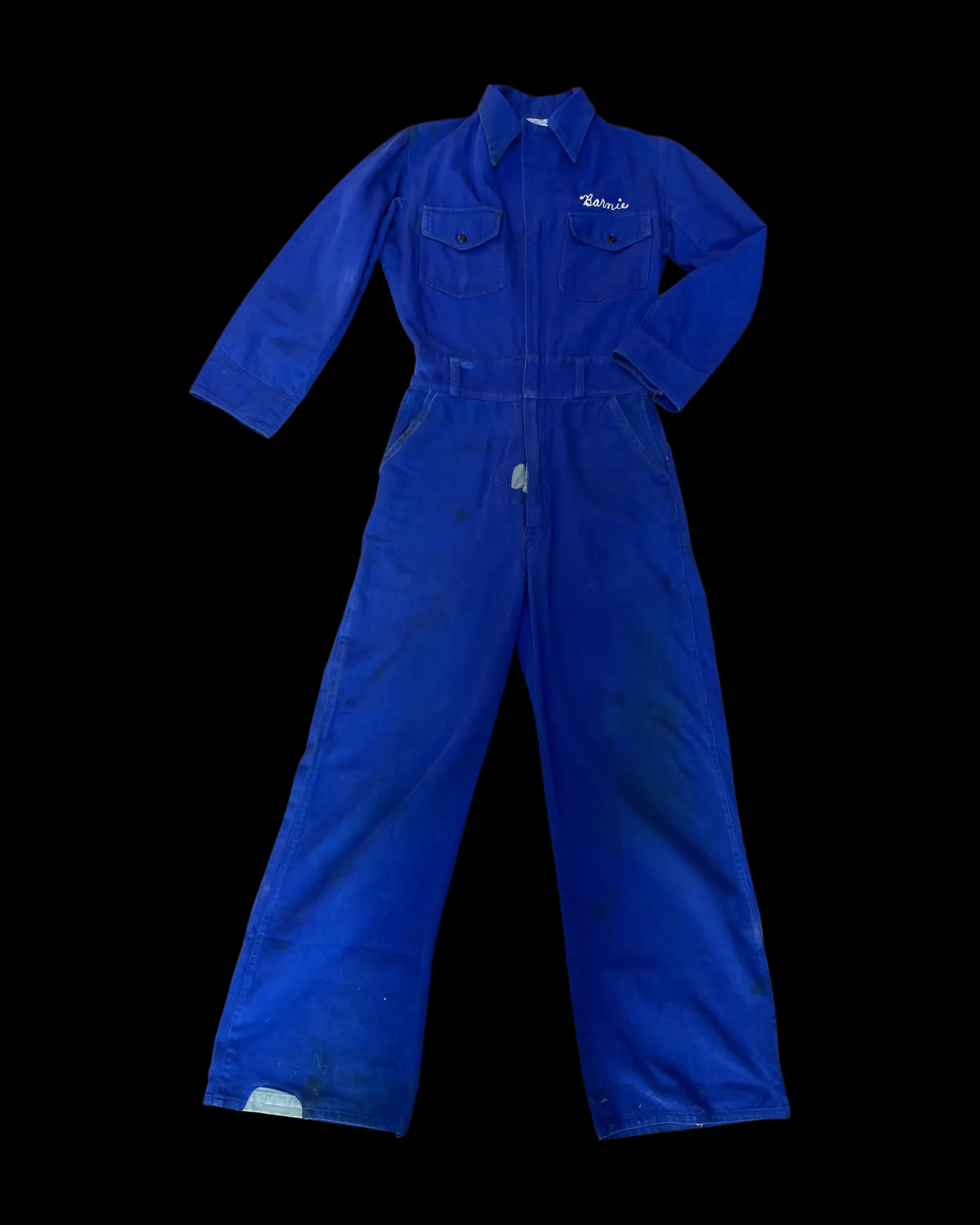 RARE ‘Barnie’( His   Hers ) Chainstiched 1930s/1940s Indigo Motorcycle Coveralls
