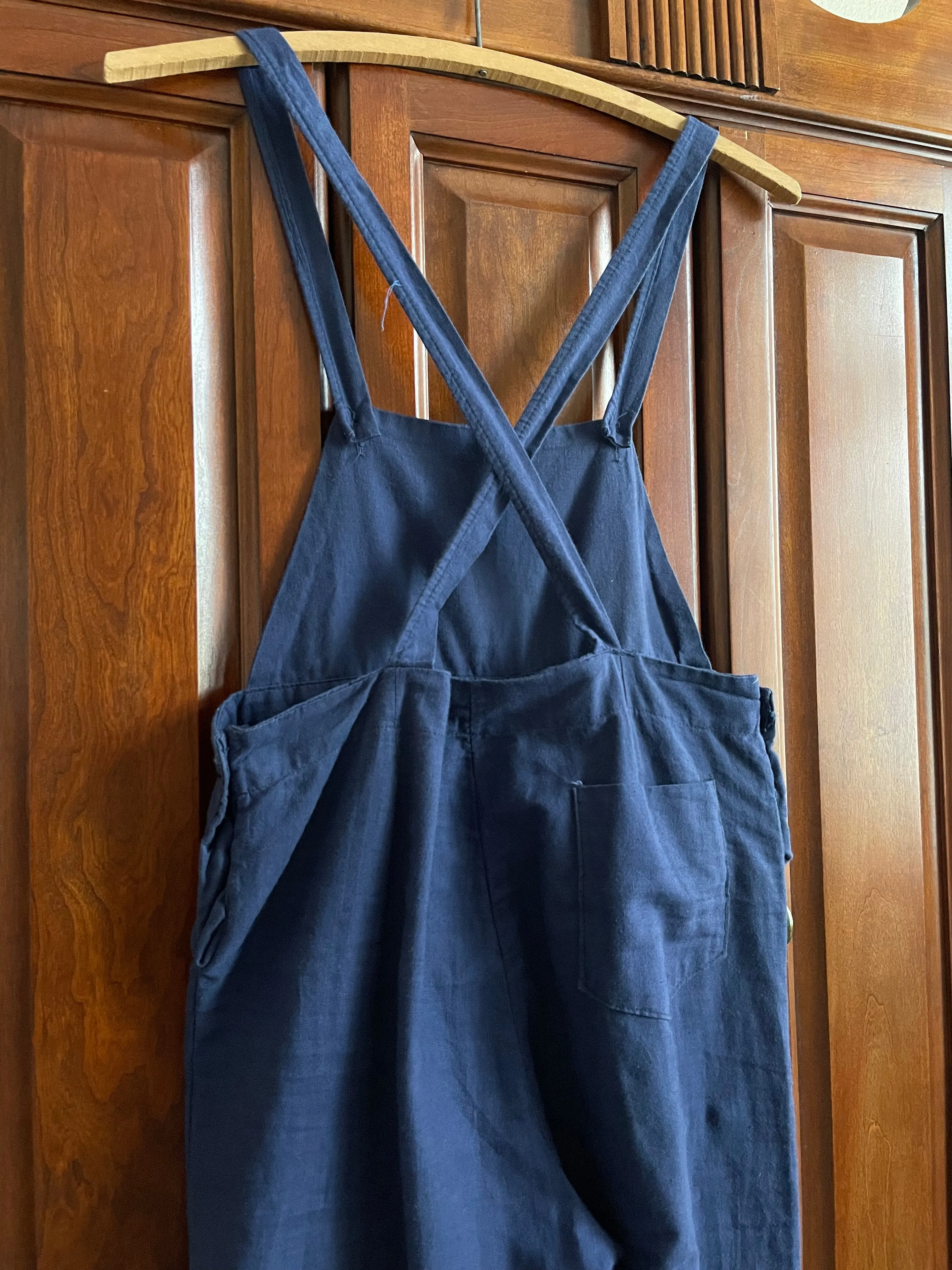 Rare Deadstock 1930s/1940s Bib Front Workwear Indigo Cotton Overalls