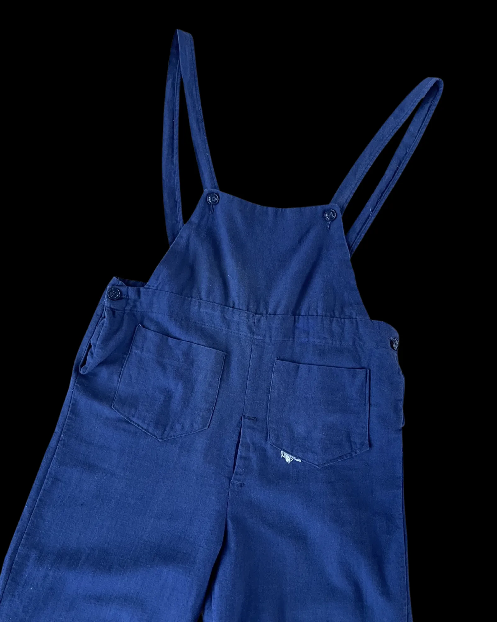 Rare Deadstock 1930s/1940s Bib Front Workwear Indigo Cotton Overalls